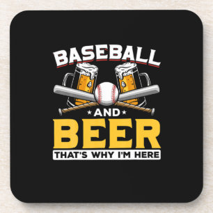 Beer Drinker Baseball Beer Humour Birthday Coaster