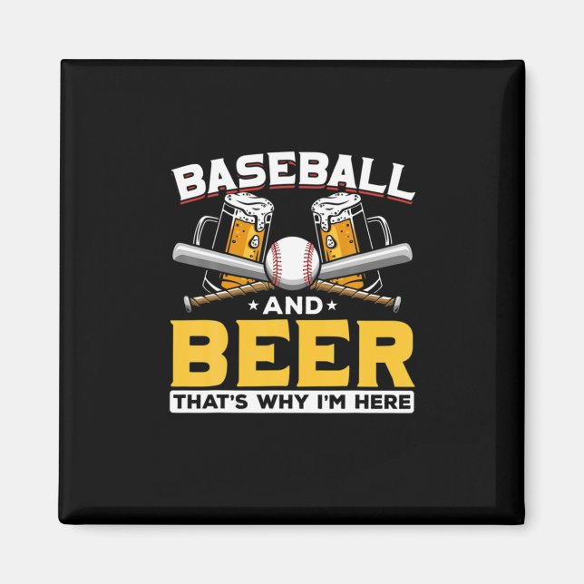 Beer Drinker Baseball Beer Humour Birthday Magnet (Front)