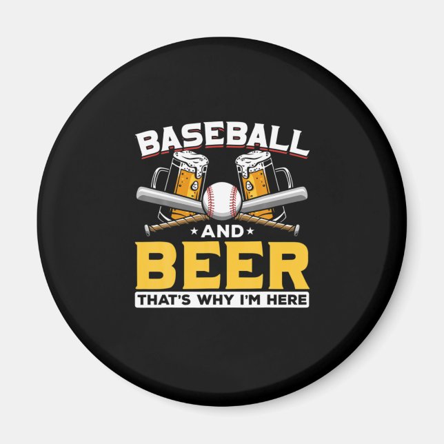 Beer Drinker Baseball Beer Humour Birthday Magnet (Front)