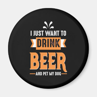 Beer Drinker Beer and Dog Magnet