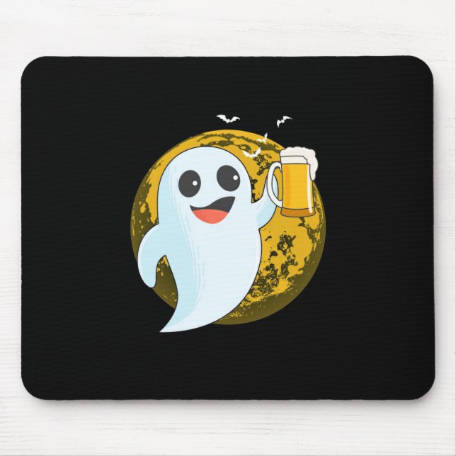 Beer Drinker Beer In Halloween Mouse Pad (Front)