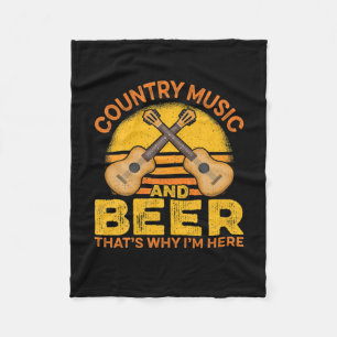 Beer Drinker Country Music And Beer Birthday Fleece Blanket