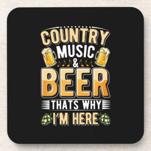 Beer Drinker Country Music Beer Drinking Birthday Coaster