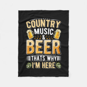 Beer Drinker Country Music Beer Drinking Birthday Fleece Blanket