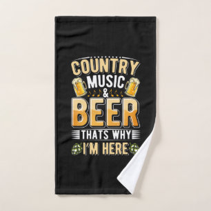 Beer Drinker Country Music Beer Drinking Birthday Hand Towel