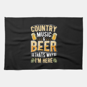 Beer Drinker Country Music Beer Drinking Birthday Tea Towel