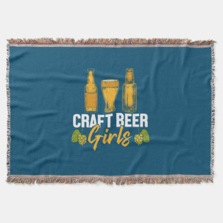 Beer Drinker Craft Beer Girls Birthday Throw Blanket