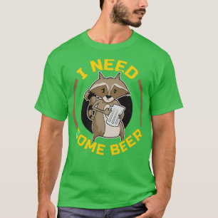 Beer Drinker Daily Evening Mood Racoon With Beer T-Shirt