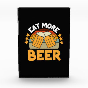 Beer Drinker Eat More Beer Funny Drinking Birthday Photo Block