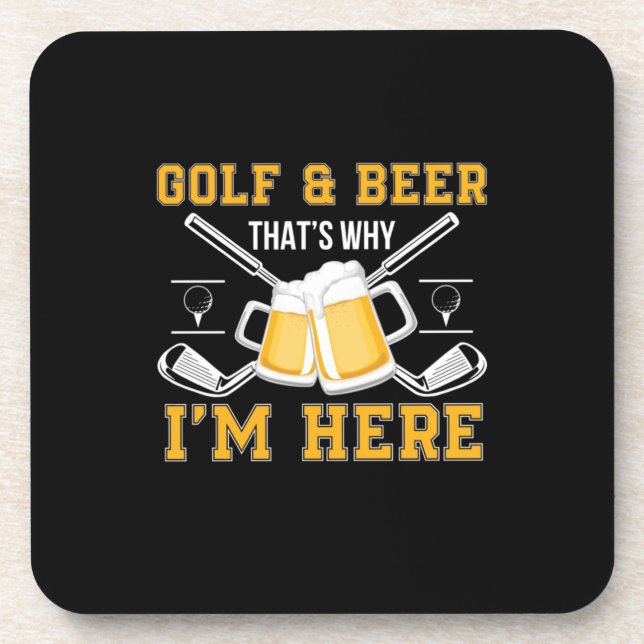 Beer Drinker Golf And Beer Birthday Coaster (Front)