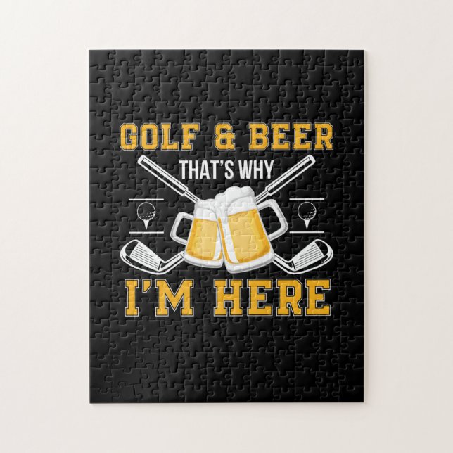 Beer Drinker Golf And Beer Birthday Jigsaw Puzzle (Vertical)