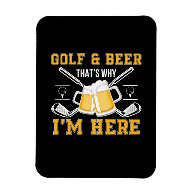 Beer Drinker Golf And Beer Birthday Magnet (Vertical)