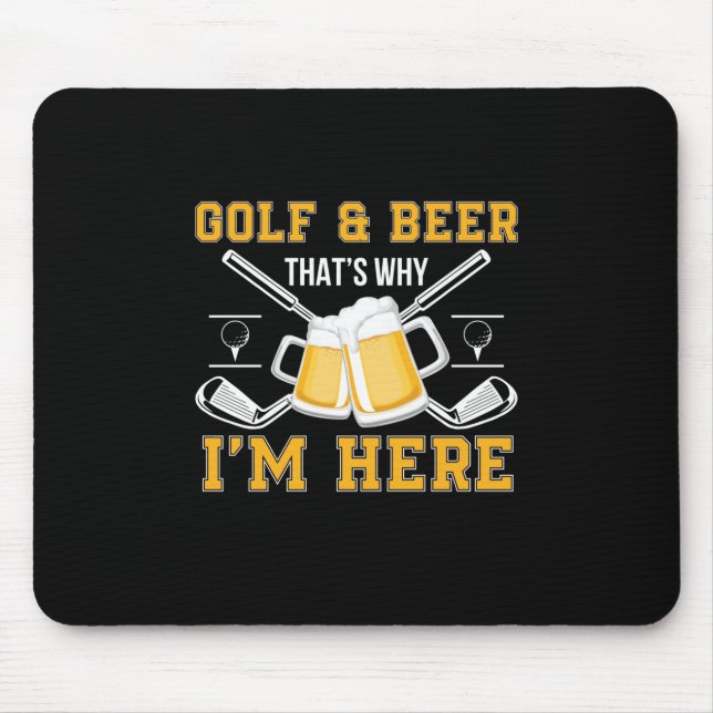 Beer Drinker Golf And Beer Birthday Mouse Pad (Front)