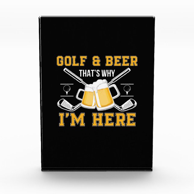 Beer Drinker Golf And Beer Birthday Photo Block (Front)