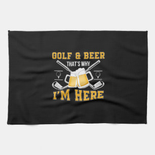 Beer Drinker Golf And Beer Birthday Tea Towel