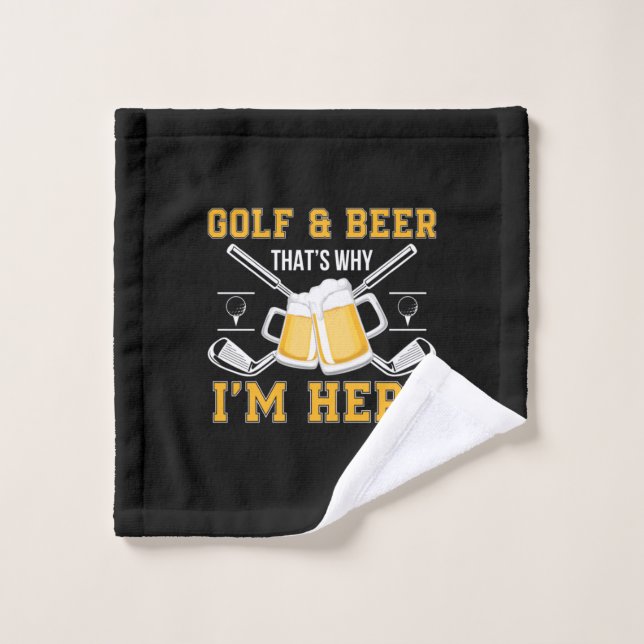 Beer Drinker Golf And Beer Birthday Wash Cloth (Wash Cloth)