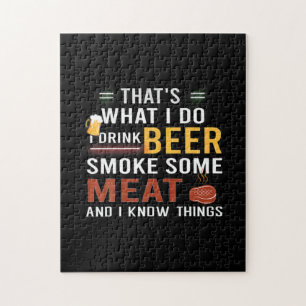 Beer Drinker I Drink Beer Smoke Some Meat Birthday Jigsaw Puzzle