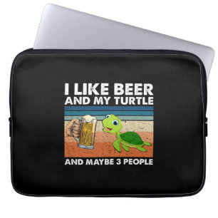 Beer Drinker I Like Beer And My Turtle Birthday Laptop Sleeve