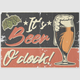 Beer Drinker It Is Beer O'clock Tissue Paper