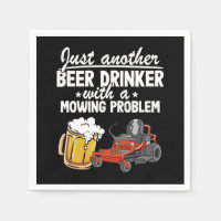 Beer Drinker With A Mowing Problem Lawn Mowing Gif