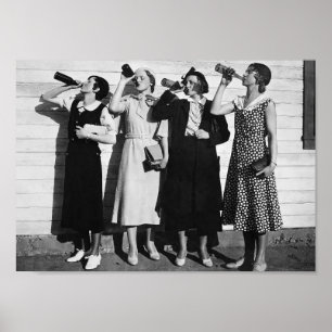 Beer Drinkers Vintage 1930's Photograph Poster