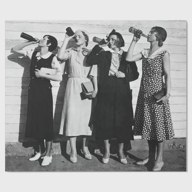  Beer Drinkers Vintage 1930's Photograph   Wrapping Paper (Flat)
