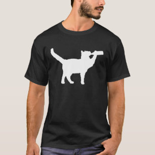 Beer Drinking Cat Bottle Pet Drink Humour  Alcohol T-Shirt