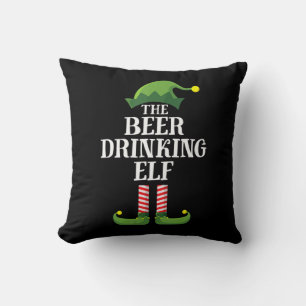 Beer Drinking Christmas Birthday Cushion