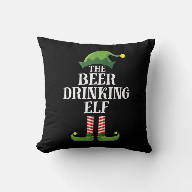 Beer Drinking Christmas Birthday Cushion (Front)