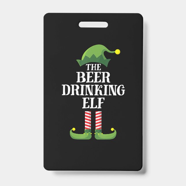 Beer Drinking Christmas Birthday ID Badge (Front)