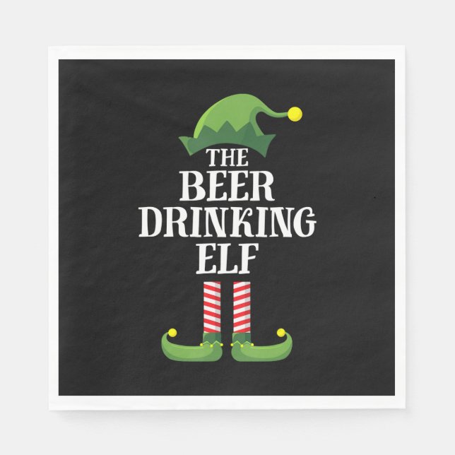 Beer Drinking Christmas Birthday Napkin (Front)