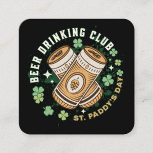 Beer Drinking Club St. Paddy's Day Square Business Card