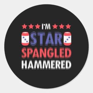 Beer Drinking Drinker Alcohol Funny 4th Of July Ha Classic Round Sticker