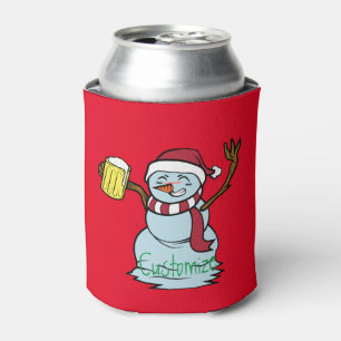 Beer-drinking Drunk Snowman Thunder_Cove Can Cooler