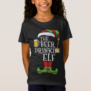 Beer Drinking Elf Lover Family Matching Christmas T-Shirt