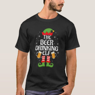 Beer Drinking Elf Xmas Matching Family Elf Squad C T-Shirt