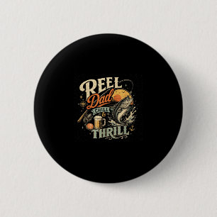 Beer drinking fishing dad retro vintage father's 6 cm round badge