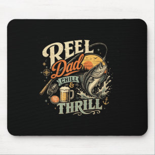Beer drinking fishing dad retro vintage father's mouse pad