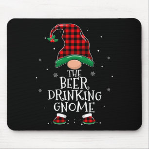Beer Drinking Gnome Xmas Family Matching Christmas Mouse Pad