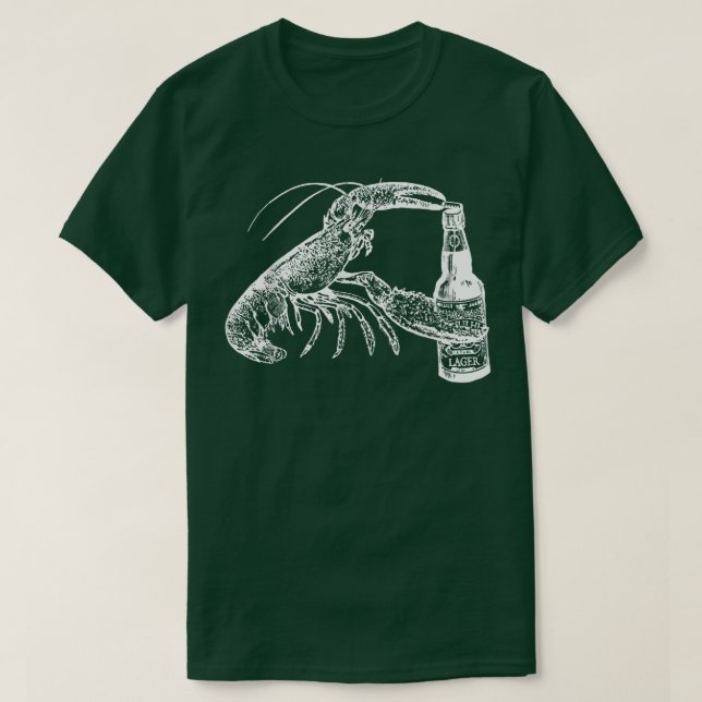Beer Drinking Lobster Craft Beer Beach Vacation Gi T-Shirt (Design Front)