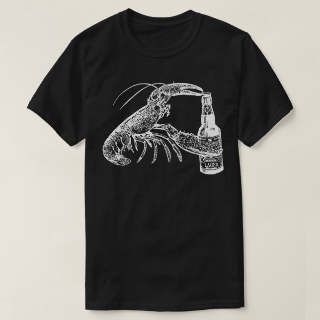 Beer Drinking Lobster Craft Beer Beach Vacation Gi T-Shirt (Design Front)