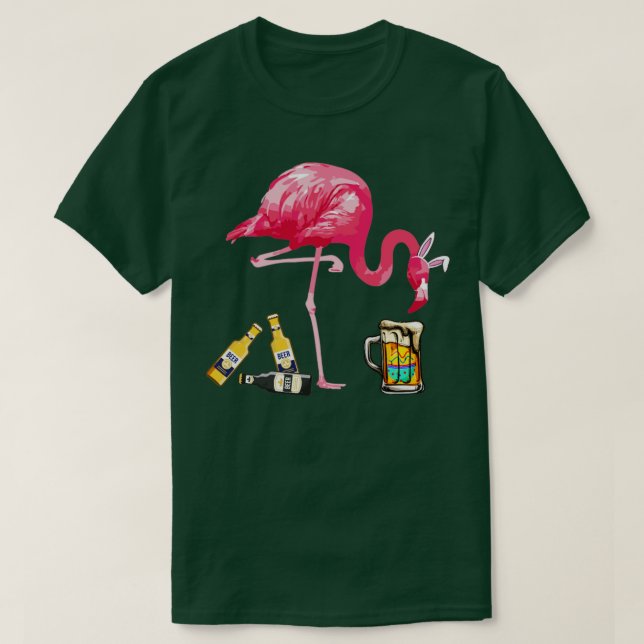 Beer Easter Day Flamingo Drinking Costume  T-Shirt (Design Front)