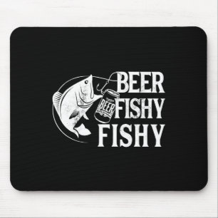 Beer Fishy Fishy Funny Fishing Mouse Pad
