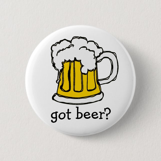 Beer! Frothy Bubbly Mug of Brew 6 Cm Round Badge (Front)
