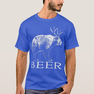 Beer Funny Cross Bear Plus Deer equals Beer Drinki T-Shirt