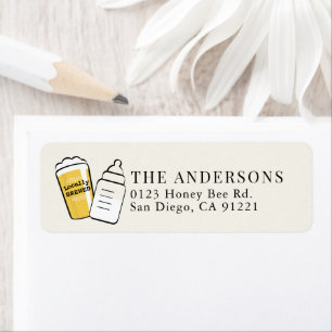 Beer Glass & Baby Bottle Beige Return Address