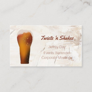 Beer Glass Bartender, Mixologist Business Card