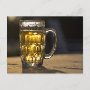 Beer glass beverage close up, India Postcard