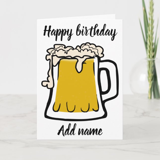 Beer glass happy birthday card (Front)