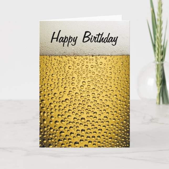 Beer Glass Happy Birthday Card (Front)